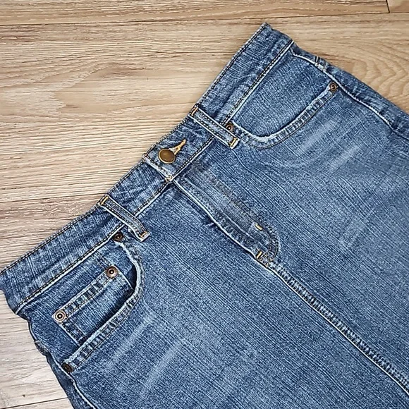 Mossimo Denim Stretch Blue Jean Skirt Women's 8 - Picture 3 of 16